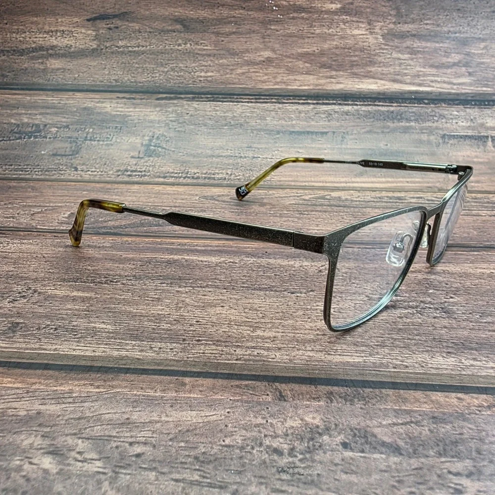 Lucky Brand D312 Olive Eyeglasses Rectangular Metal Frame 53-18-140 NEW